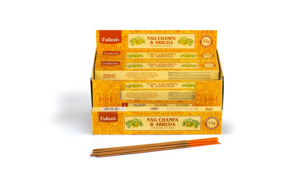 Tulasi Incense Nag Champa Blends: Nag Champa & Arruda  (12 packs x 24 units = 288 packs)