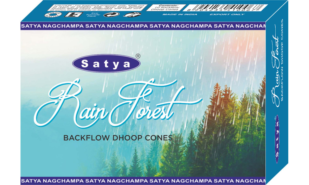 Satya Premium Backflow Cones: Rain Forest (12 packs x 30 units = 360 packs)